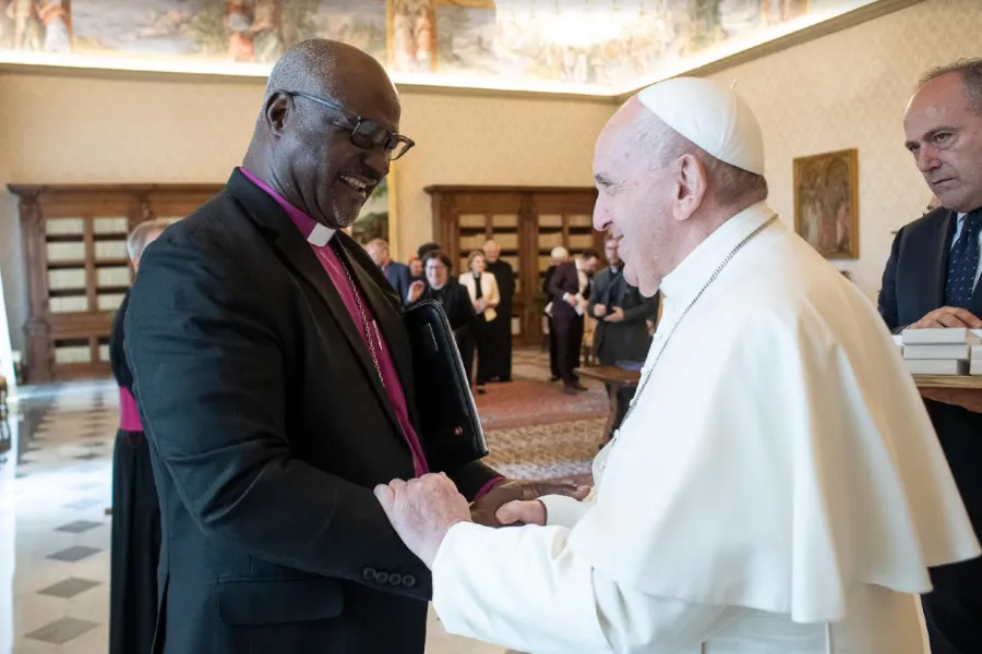 Pope Francis meets Archbishop Panti Filibus Musa, president of the Lutheran World Federation, at the Vatican, June 25, 2021.?w=200&h=150